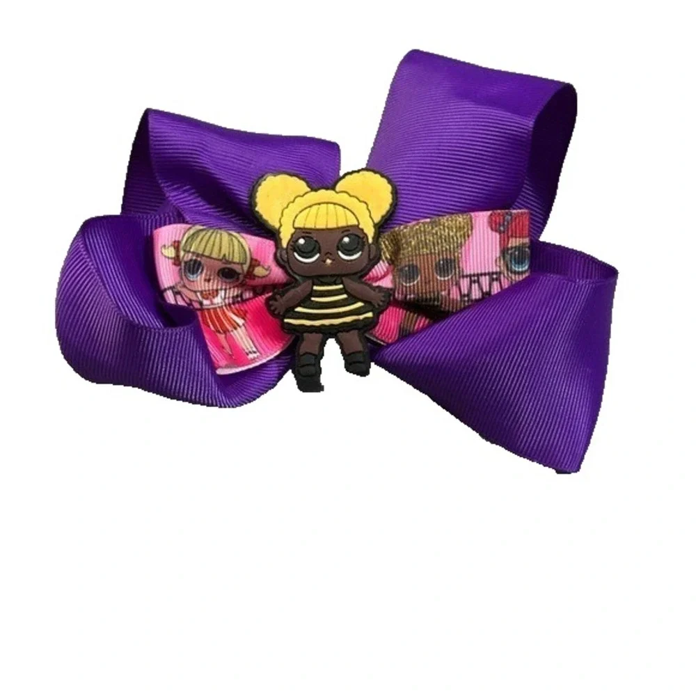 NEW girls hair bow clip accessory‎ LOL ribbon pinwheel barrette